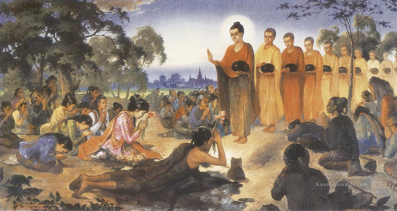 Asket Sumedha erhält seine erste sichere Vorhersage, ein zukünftiger Buddha aus dem Dipankara Buddha Buddhismus zu werden Ölgemälde